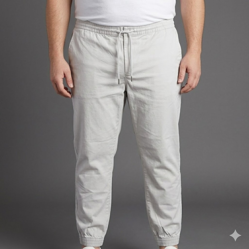 Goodthreads Athletic Twill Joggers Sweatpants XXL Big and Tall‎ Light Gray